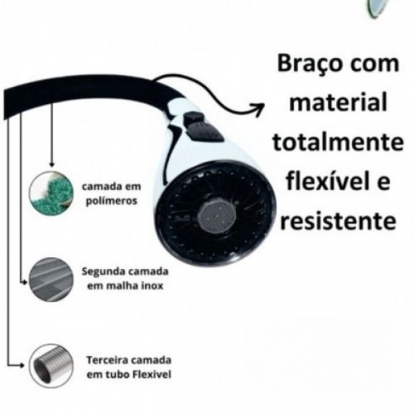Torneira Gourmet Mesa Metal 1/4 de Volta 3 Jatos Preto -  Cód 28103 - LINHA METAL