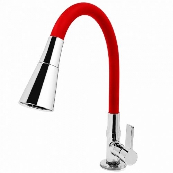 Torneira Gourmet Mesa Metal 1/4 de Volta 3 Jatos Vermelha  Cód: 1141770 - LINHA METAL