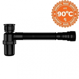 Sifão Copo Sanfonado Preto - cód 31103