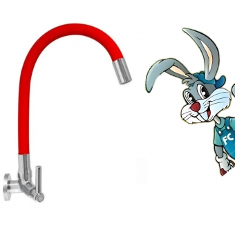 Torneira Gourmet Parede Abs 1/4 de Volta Quadrada Vermelha - Cód: 1246772