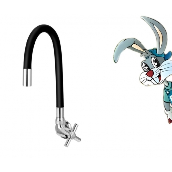 Torneira Gourmet Parede Abs 1/4 de Volta Quadrada Preto- Torneiras Coelho - Cód: 1246831