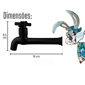 Torneira Pia 16CM Abs Preto fosco 14 de votla- cód:1258431P