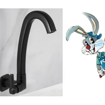 Torneira Bica Movel de Parede - Black Quadrada de ABS  - Cód: 1246472P