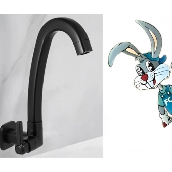 Torneira Bica Movel de Parede - Black Quadrada de ABS  - Cód: 1246472P