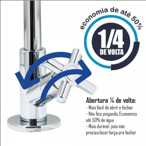 Torneira Lavatório Banheiro Bica Móvel Abs 1/4 De Volta - Cód 5814 - LINHA SINK