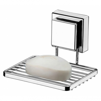 Saboneteira com Ventosa Cromado - Future