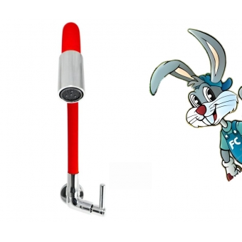 Torneira Gourmet Parede Abs 1/4 de Volta Quadrada Vermelha - Cód: 1246772