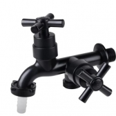 Torneira Máquina de Lavar  ABS  2 Saídas - 1/4 Volta - Cód: 34797 - LINHA SINK