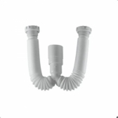 Sifão Sanfonado Duplo Universal Branco - Cód 3424 - 2 SAIDAS