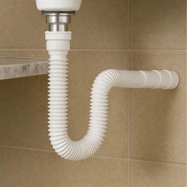 Sifão Universal Sanfonado Longo - 120cm Cód 22916 - DELFLEX - BRANCO