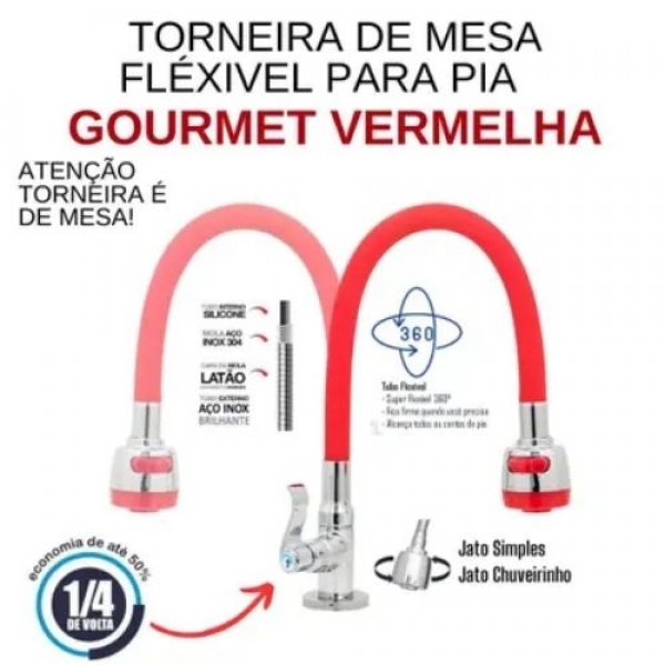 Torneira Bica Movel Mesa 1/4v Metal - Cód 19283 - LINHA METAL