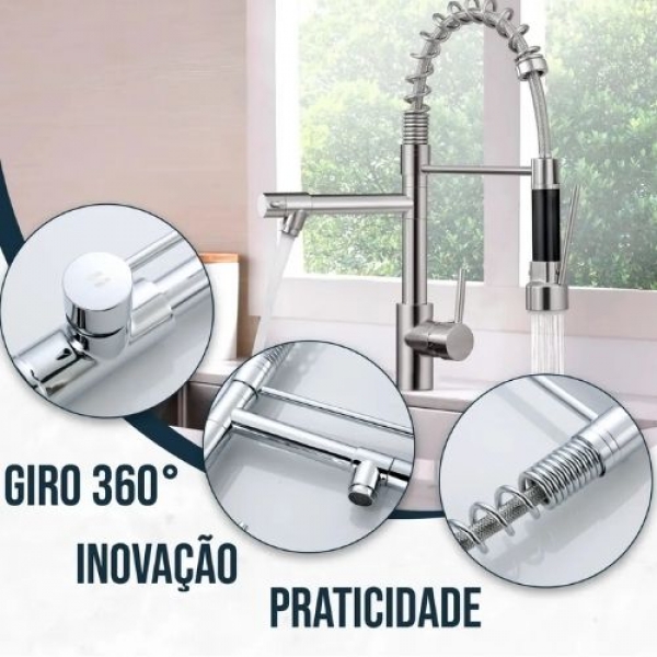 Torneira Gourmet Mesa com Dois Jatos Monocromático - Cód 28847 - LINHA METAL