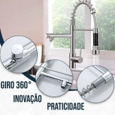 Torneira Gourmet Mesa com Dois Jatos Monocromático - Cód 28847 - LINHA METAL
