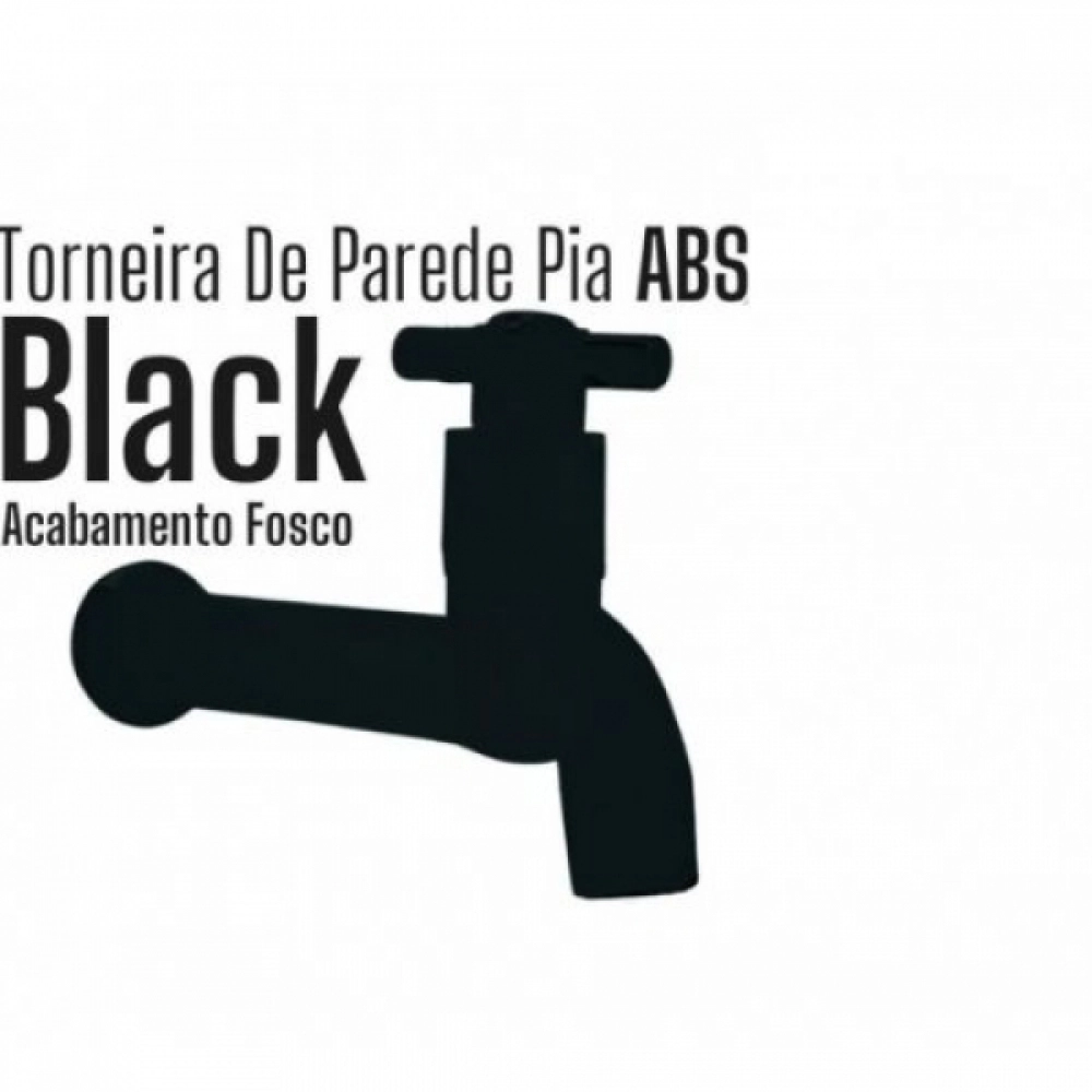 Torneira Pia 16CM Abs Preto fosco 1/4 V - Cód 32782 - LINHA SINK